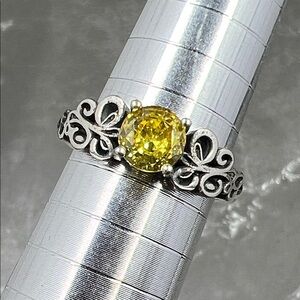925 Sterling Yellow CZ Ring